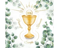 Greeting card Communion card Chalice with eucalyptus, 1 pc.